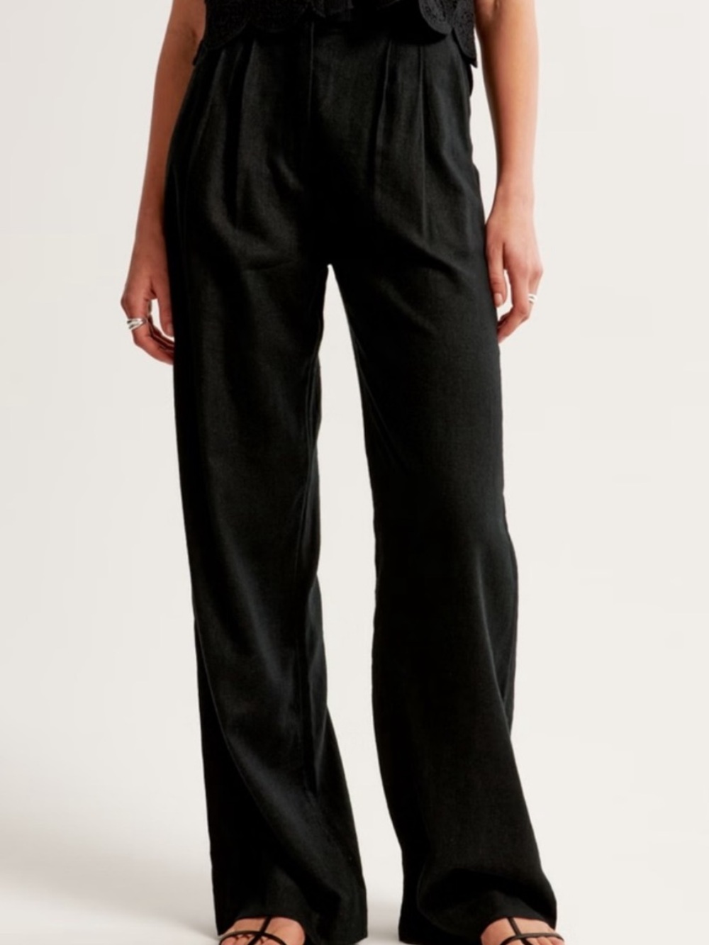 Abercrombie & Fitch Black Linen Trousers